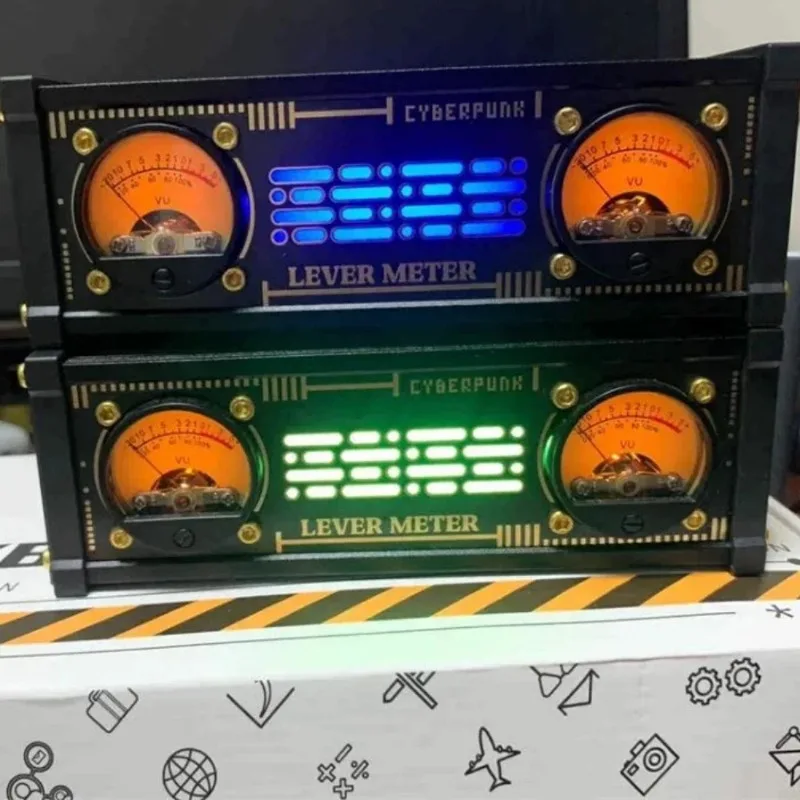 E-Electronic Analog VU Level Meter RGB Light Voice Controller with Backlight Desktop Decorations