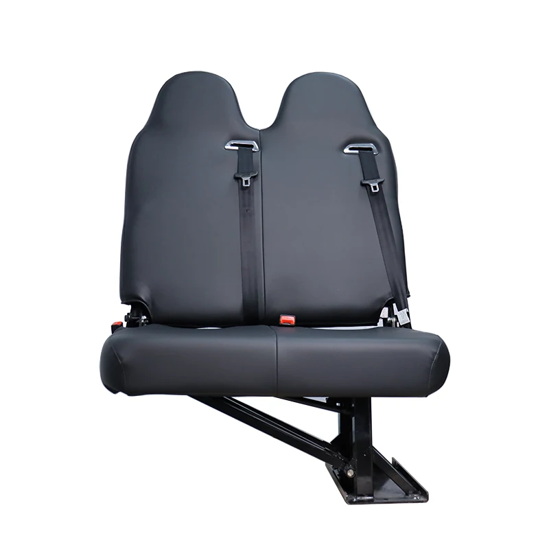 Wholesale Custom  Double Flip Folding Bench Seat with Headrest, OEM ODM Custom Car Seat for RV Camper Van MPV Bus Limousine