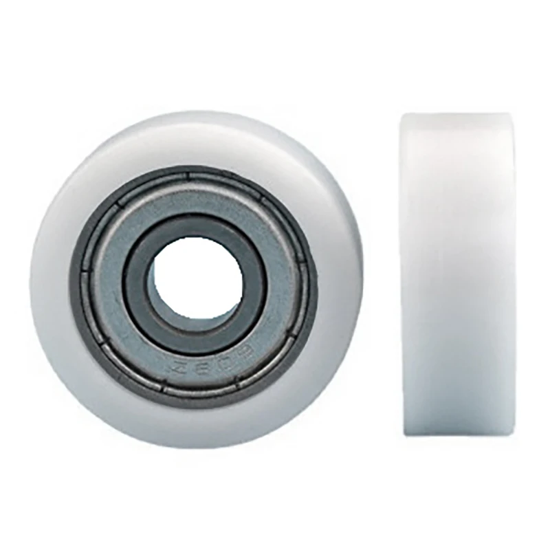 1pc Small Rubber Enclosed Wheel-8*26*8mm, Includes 608ZZ Bearings, Flat Rollers & POM Rubber Coated Pulley Bearings.