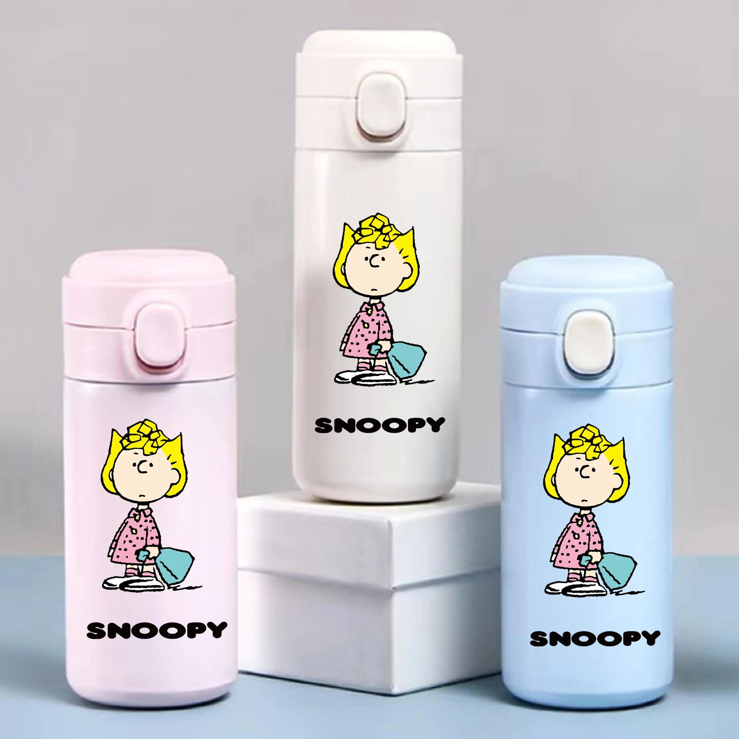 320/420ML Snoopy Stainless Steel Water Cup Vacuum Thermos Cup Travel Portable Cartoon Children Drinking Cup Sports Water Botle