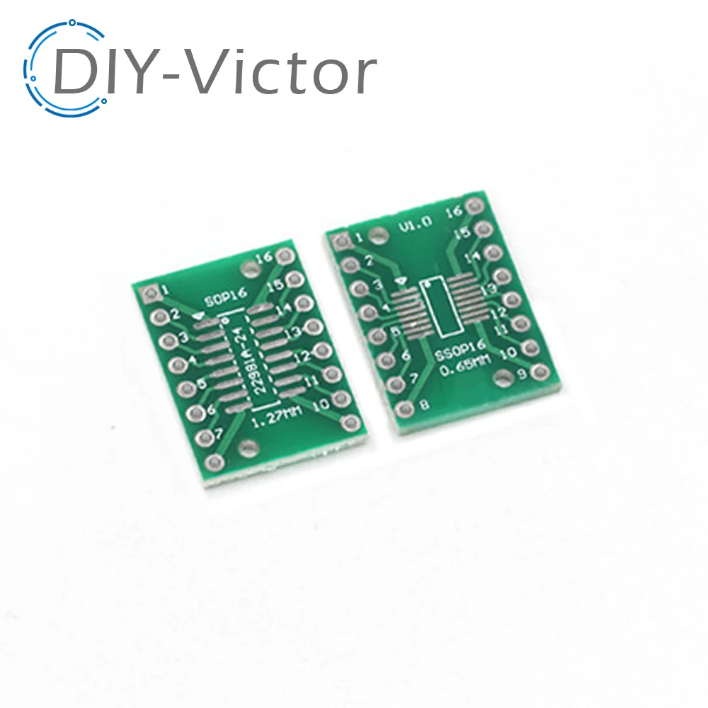 10pcs SOP16 SSOP16 TSSOP16 to DIP16 Pinboard SMD To DIP Adapter 0.65mm/1.27mm to 2.54mm DIP Pin Pitch PCB Board Converter Socket