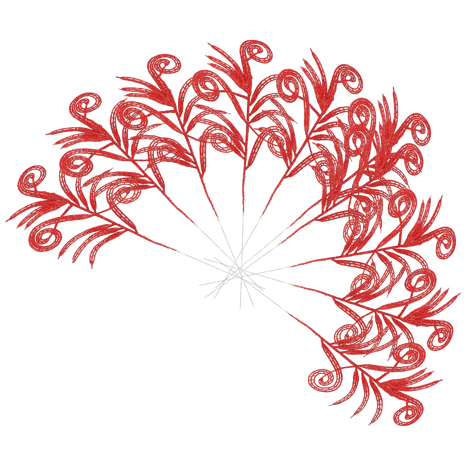 

10Pcs Artificial Christmas Glitter Leaves Decorative Leaf Ornament Xmas Festive Garland Simulation Leaf Decoration