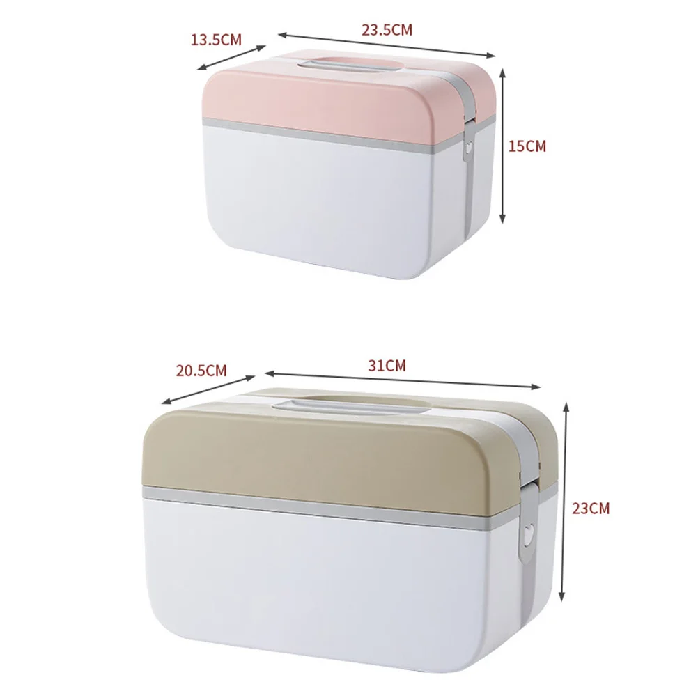 حافظة طبية بلاستيكية للطوارئ كبيرة 5236 طبقة مزدوجة صندوق تخزين متعدد الوظائف منظم أدوية محمول للمنزل #3