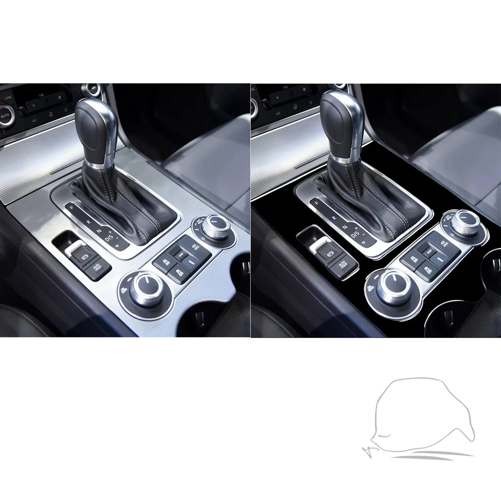 Piano Black Plastic Interior Central Control Gear Panels Trim Sticker for Volkswagen Touareg 2011-2018 Car Interior Accessories