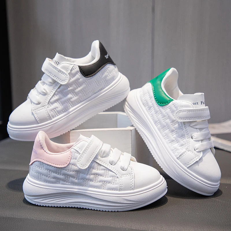 

2025 г., детская повседневная обувь из дышащей кожи, универсальная спортивная обувь для кампуса, простые уличные удобные классические кроссовки