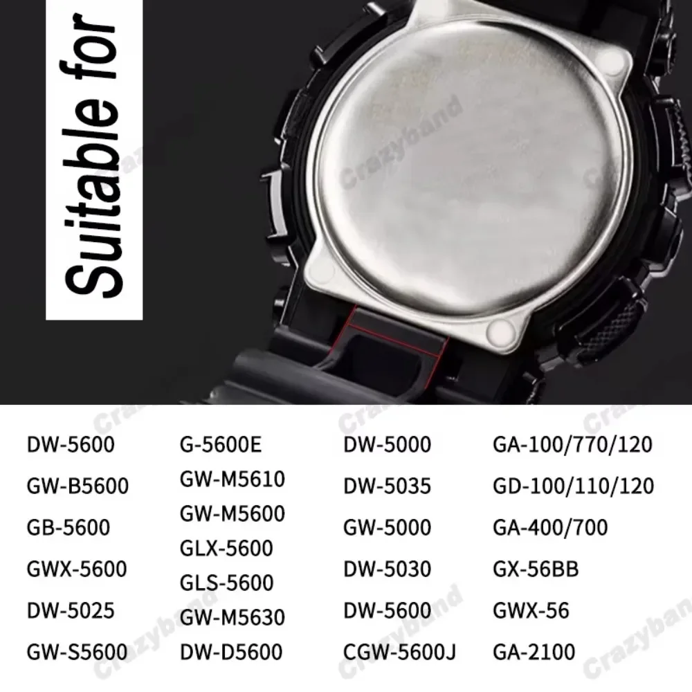 16mm Uhrenarmband für Casio GA-110 800 GA-2100 GD100 120 G8900 5600 GW-M5610 6900 Armband Schwarz Weiches Nylon Armband für Damen und Herren – Detail 9