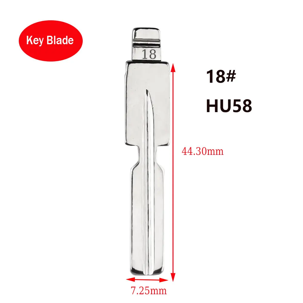 

10pcs 18# HU58 Uncut Key Blanks Flip Metal KD Key Blade for BMW for KD Keydiy Xhorse VVDI Remotes Universal No.18 Car Key Blank
