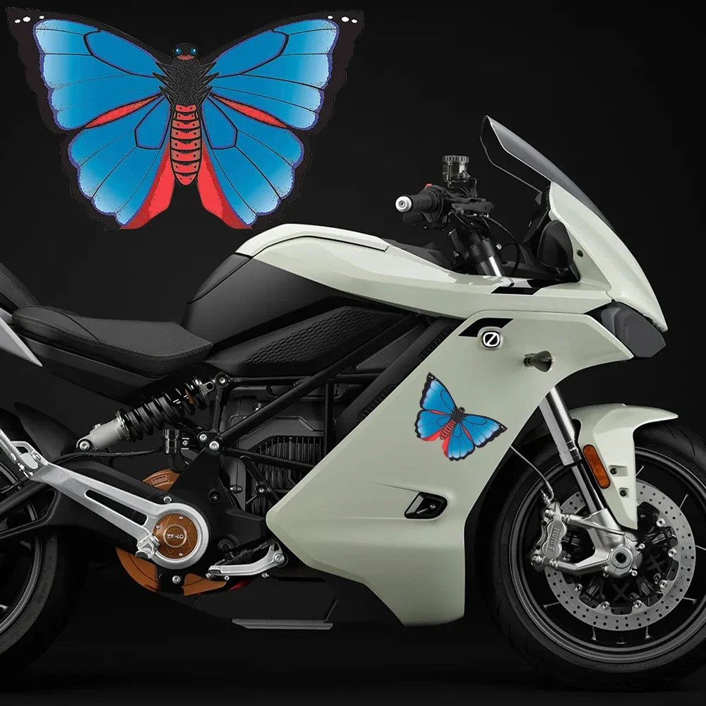 

1pc Motorcycle Stickers Blue Butterfly Motorbike Fuel Tank Fairings Helmet Accessories Decoration Self-adhesive Decals