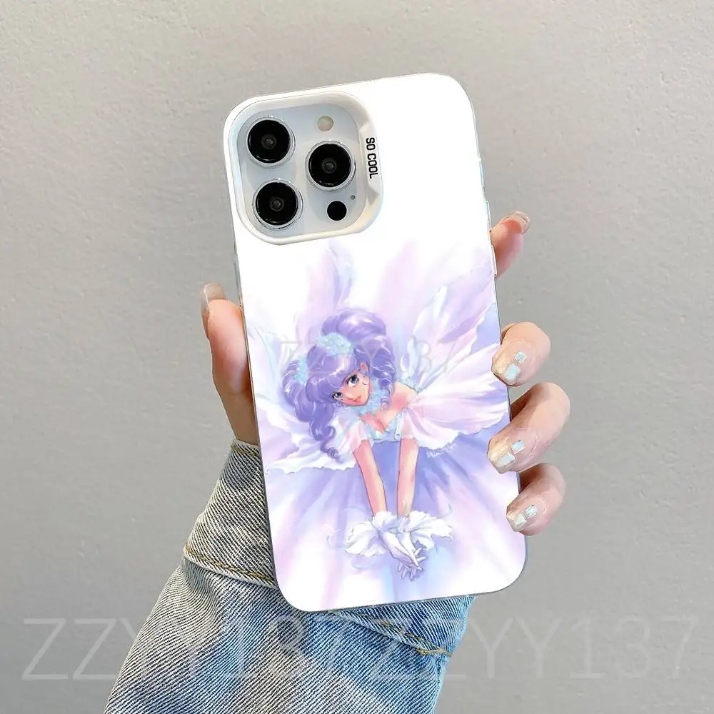 حافظة هاتف C-Creamy Mami Magic لهاتف iPhone 16,15,14,13,12,11,8,7,Pro,Max,Plus,Mini,XS,SE غطاء مقاوم للصدمات من الحلوى البيضاء غير اللامعة