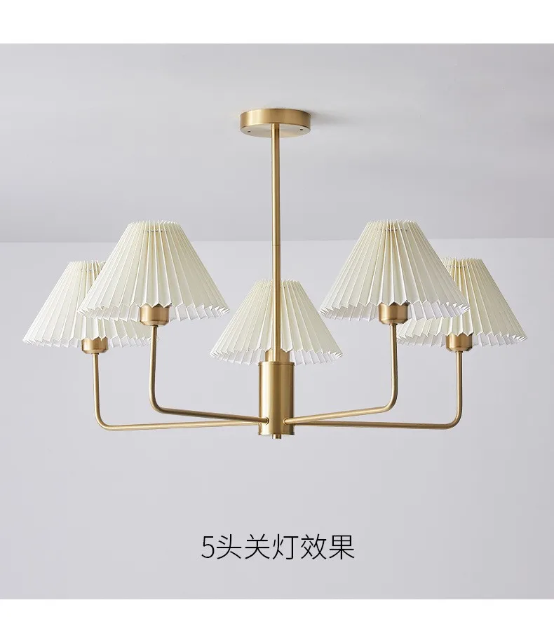 American Copper Material E27 Chandelier Nordic