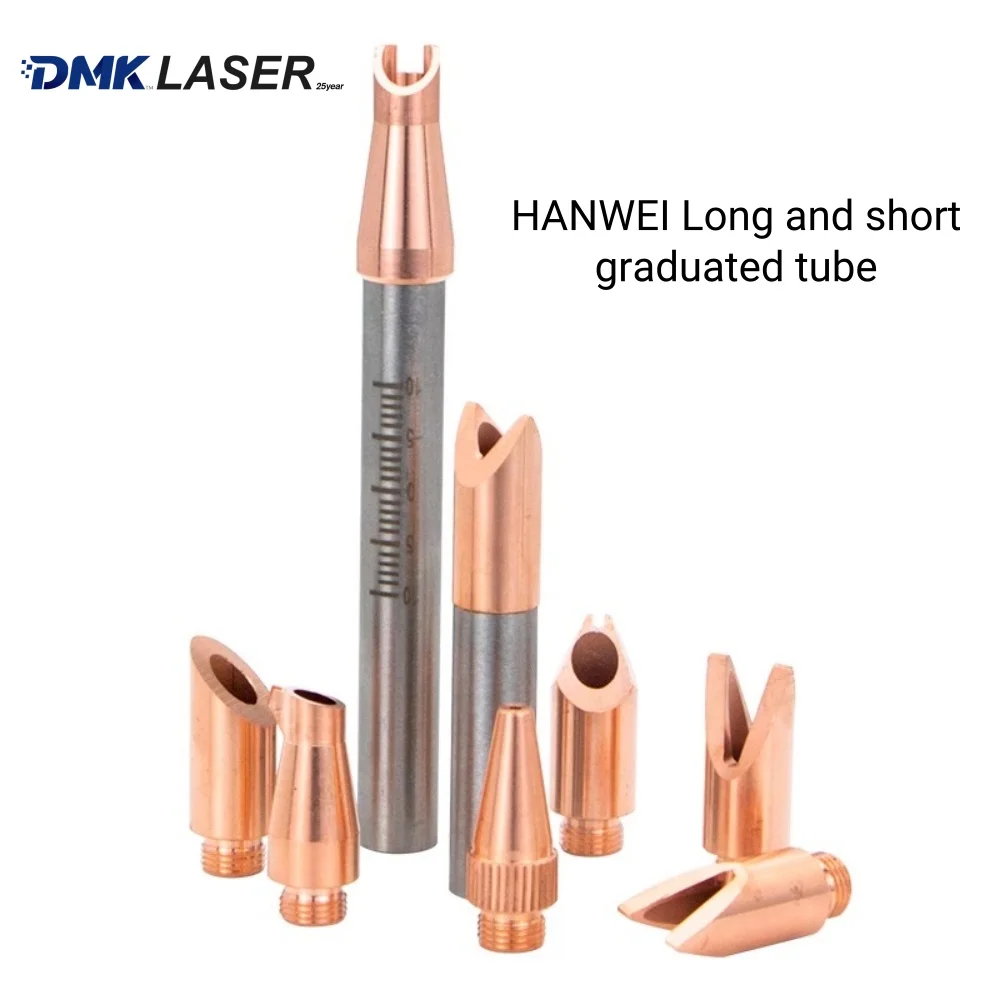 HANWEI fiber laser graduated tube pipe and welding nozzle copper H28 M8 wire feed for fiber handheld laser weld head accessories