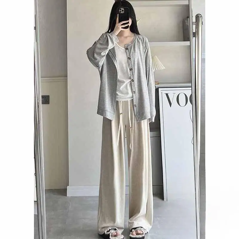 

Широкие брюки Reen для девочек, женские летние бамбуковые хлопковые лоскутные брюки Fairycore с разрезом, легкие, универсальные, с драпировкой, регулируемые, шикарные, OL