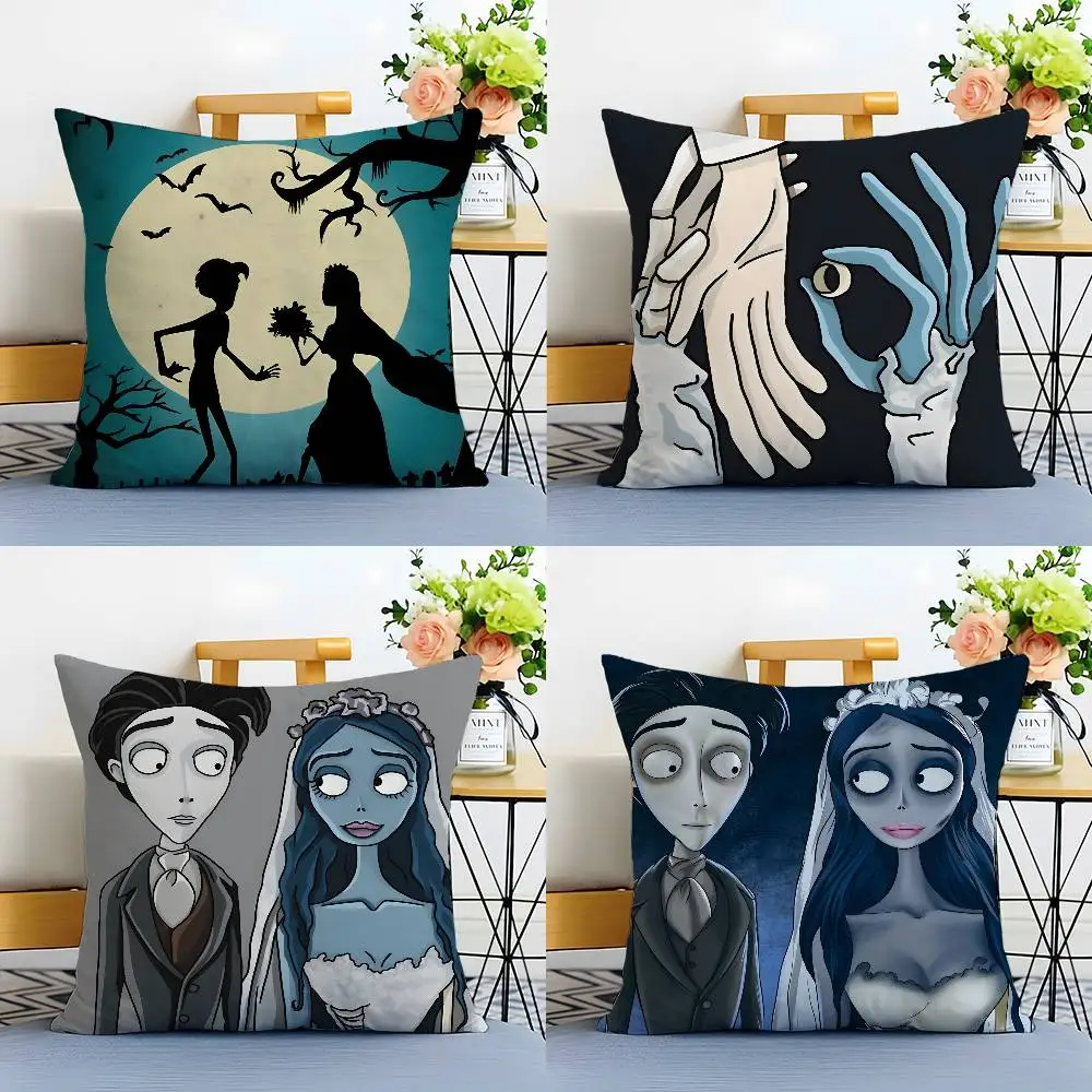 

C-Corpse B-Bride Cartoon Anime Pillow Case Anti-dustmite Pillowcase Invisible zipper silky plush Sofa