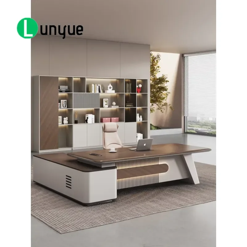 Modern L Shaped Executive Desk High End Boss Office Computer Table Simple CEO Workstation for Study Room Home Office