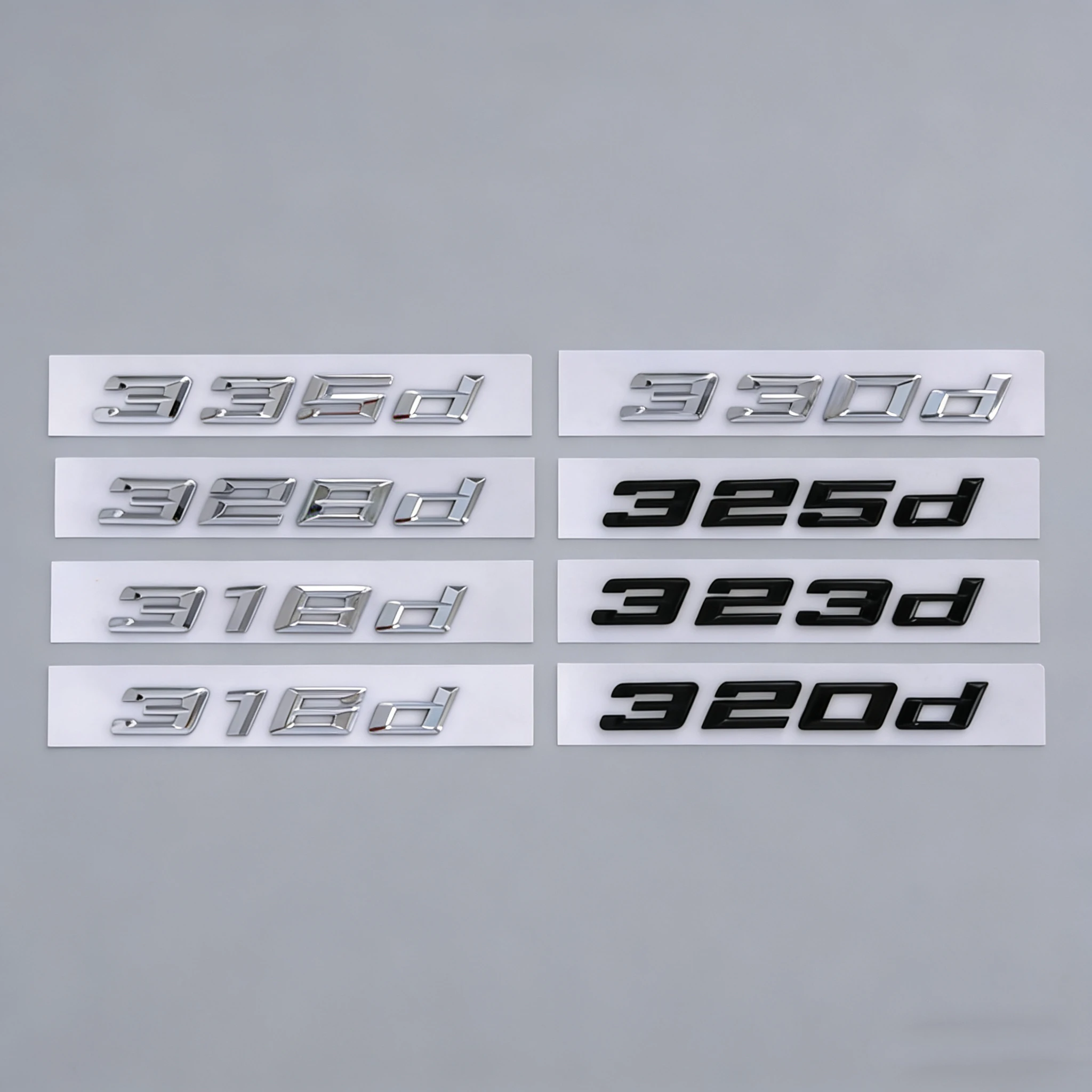 3d ABS Chrome Black Logo 318d 316d 323d 325d 328d 330d 335d 320d Emblem Letters Car Trunk Sticker For E90 E46 F30 Accessories