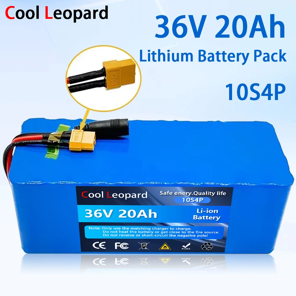 

36V 10S4P 20Ah Electric Bike Lithium Battery Pack 10000mAh Li ion Ebike Battery for Bicycle Scooter Motorcycle with Charger