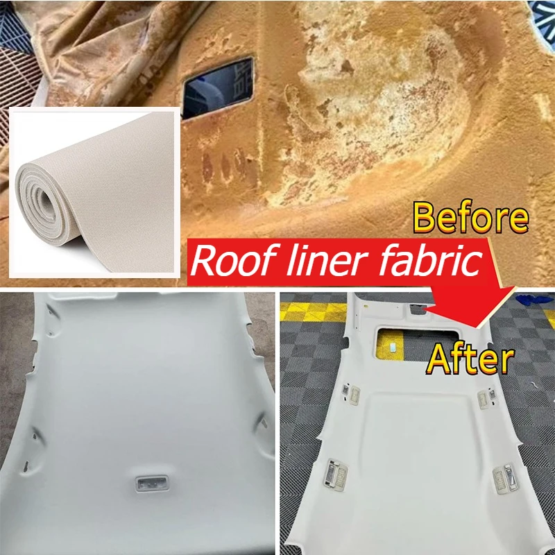 100/200/300x150cm Car Roof Interior Fabric Headliner Cloth Foam Backed for Cars Trim Upholstery Sky Ceiling Liner Repair Fabrics