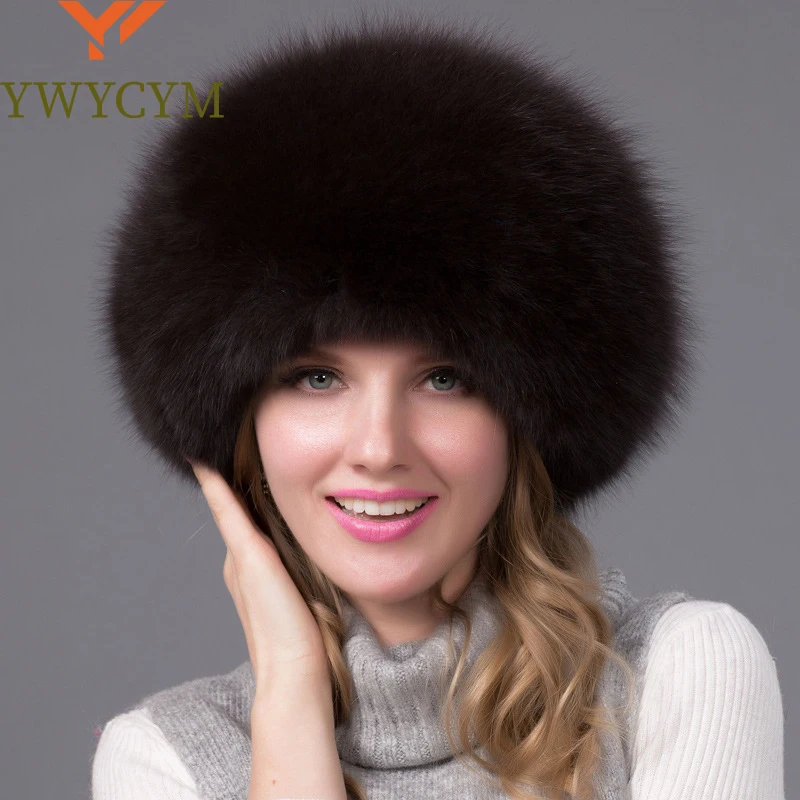 2024 Hot Sale 100% natural Fox Fur Hat Women Cap Thick Fur Cap Winter Warm Hat Female Fashion For Women Hat With Earmuffs Hat