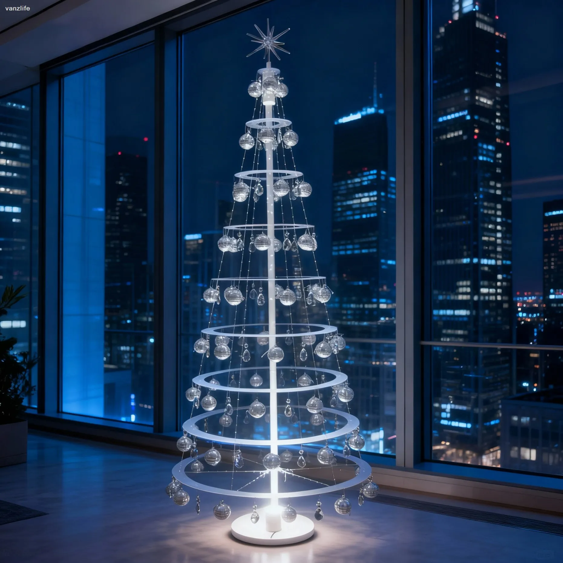 

2026 Live Background Scene Layout Crystal Light Rotating Christmas Tree Foldable Christmas New Decorations 2.0m 2.4meter