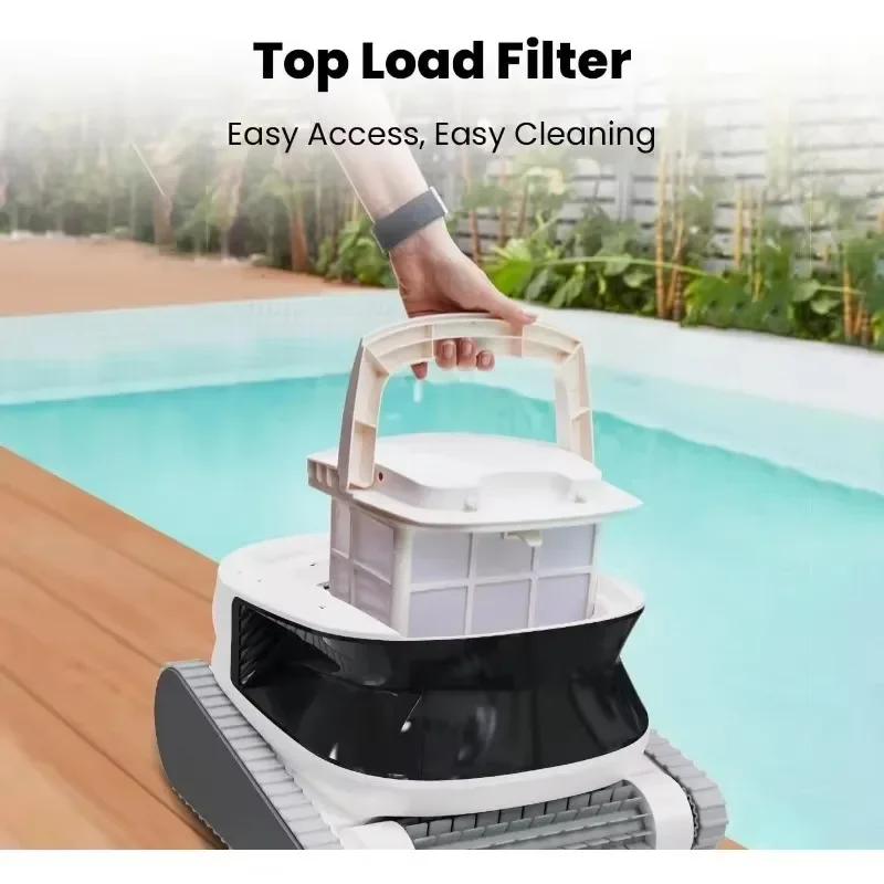 Aspirateur de livres de piscine robot pour piscines enterrées et extérieures, nettoyeur de piscine robotique, WiFi intelligent, contrôle d'application Bluetooth