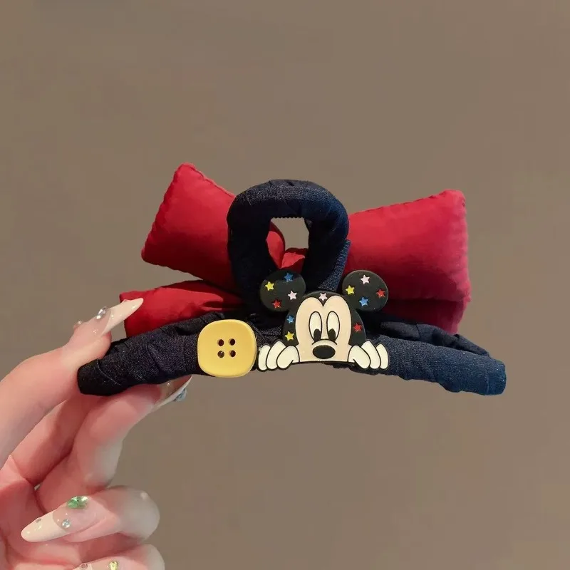 Disney mickey menina novo doce bonito criativo padrão dos desenhos animados botão arco volta zero clipe elegante versátil acessório de cabelo