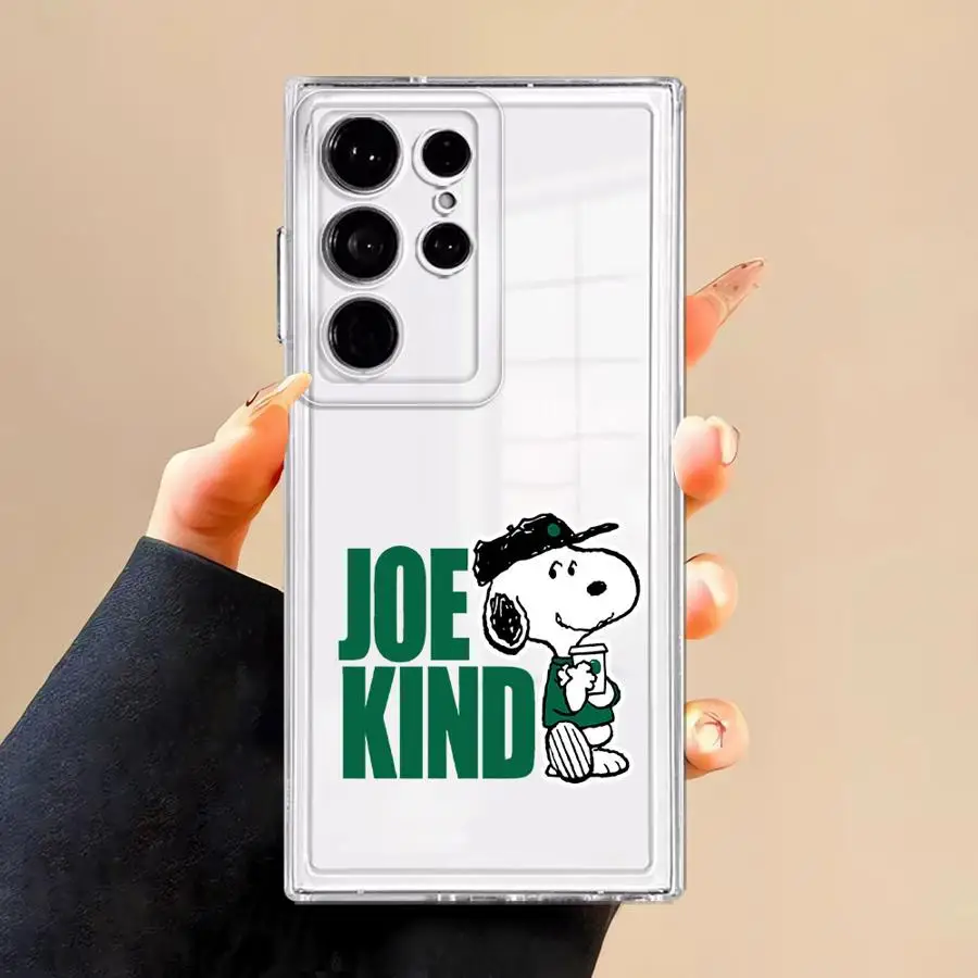 حافظة شفافة لهاتف سامسونج جالاكسي S23 S25 Ultra S21 S10 Plus S24 FE S22 S20 نوت 10 20 كارتون لطيف للغاية S-Snoopy #2