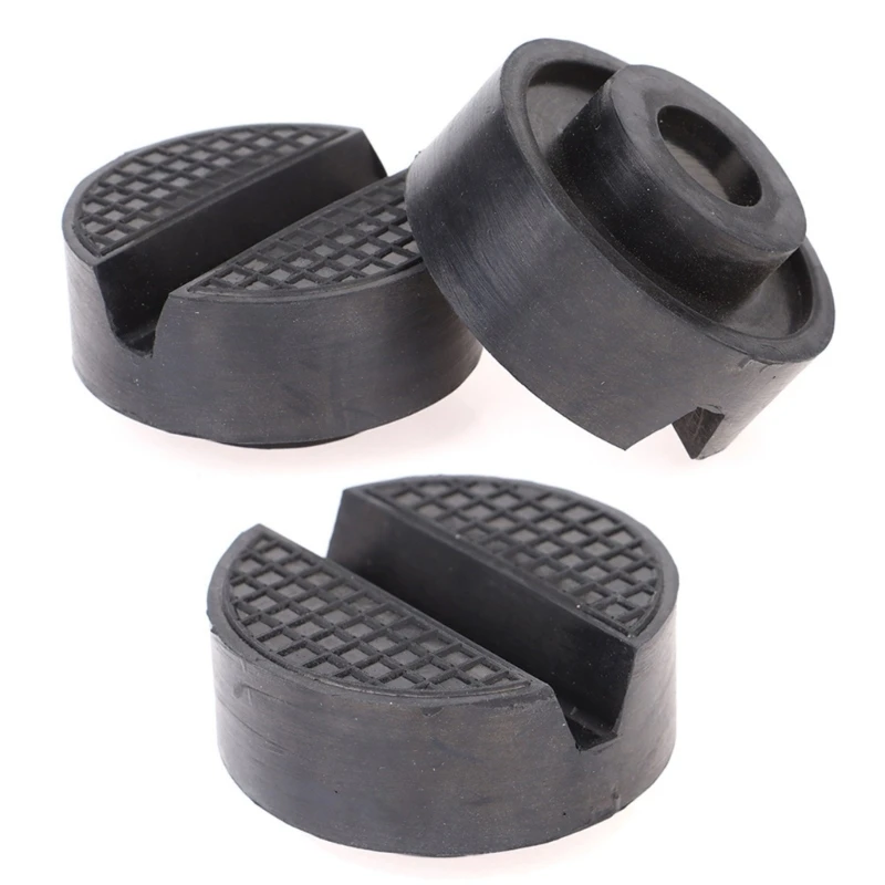 Vehicle Service Contact Cushion Pair, Two Piece Rubber Lift Point Inserts with Grip Texture and Center Channel for Routine
