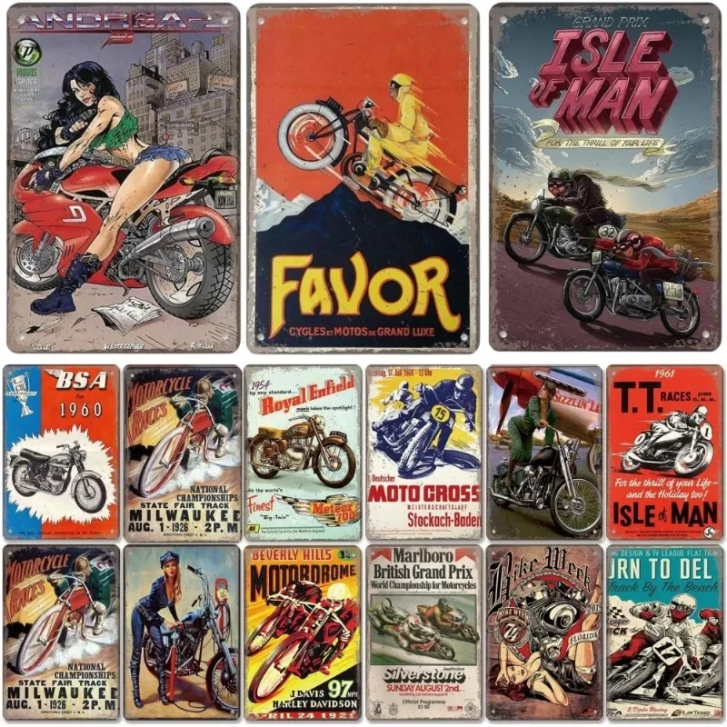 Cartel de chapa de Metal para Motocross, carteles de chapa de Metal Vintage, placa de Metal para precio de motocicleta, decoración de pared para garaje, Moto, Club, Man Cave