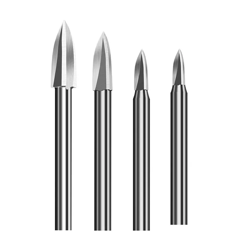Electric Woodworking Knife Three-blade Sharp Knife Pointed Carving Root Engraving Milling Cutter