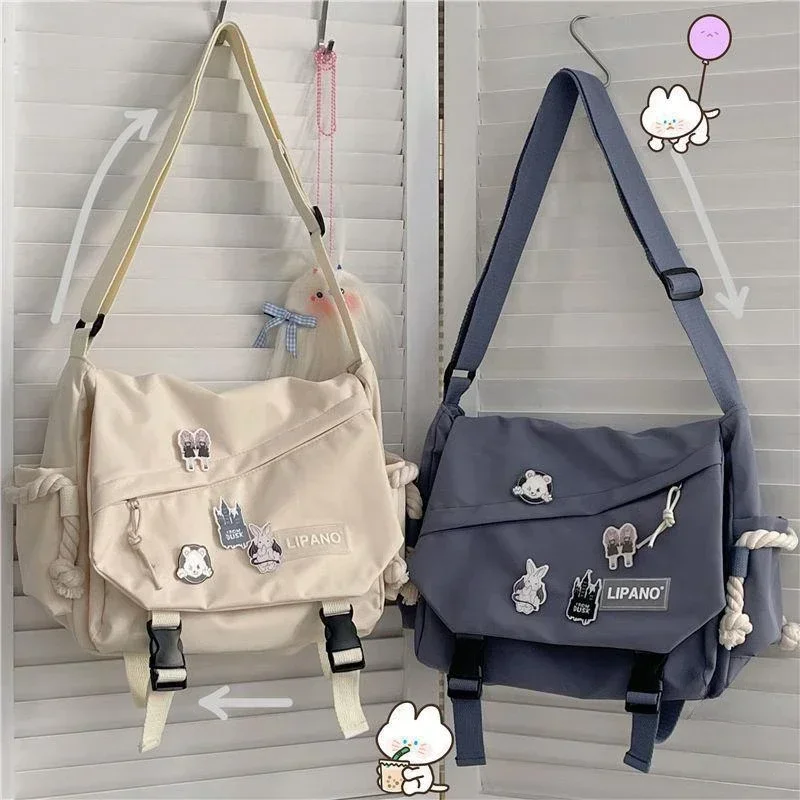 

Shoulder Bag Large Capacity Crossbody Bag Retro Workwear Postman Bags for Women Nylon Handbags