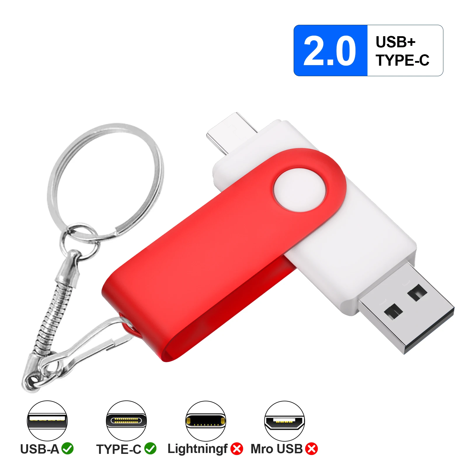 TYPE-C USB-накопитель Красный USB-накопитель 128 ГБ OTG Подарите брелок-ручка Высокоскоростной флэш-накопитель для мобильного телефона 32 ГБ 64 ГБ