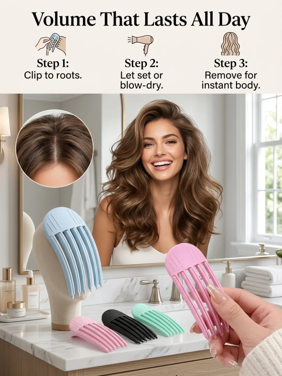 Women Curling Fixed Shape Clips Fashion Volume Hair Roller Fluffy Hairpin Curling Bangs Clips Hair Roots Volumizing Hair Clips view 4