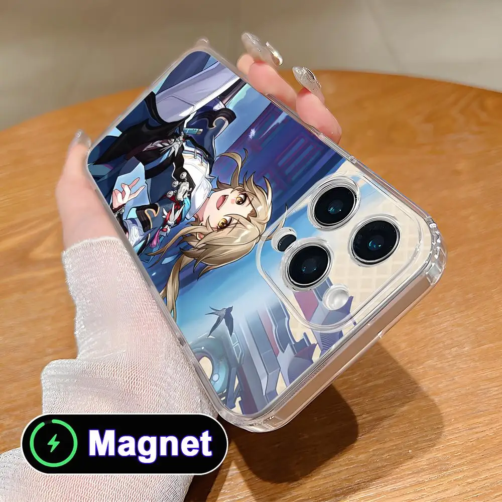 

Чехол HSR Yanqing Clear TPU Magsafe для iPhone 17 16 15 14 13 12 11 Air Pro Max Plus Mini, цветной