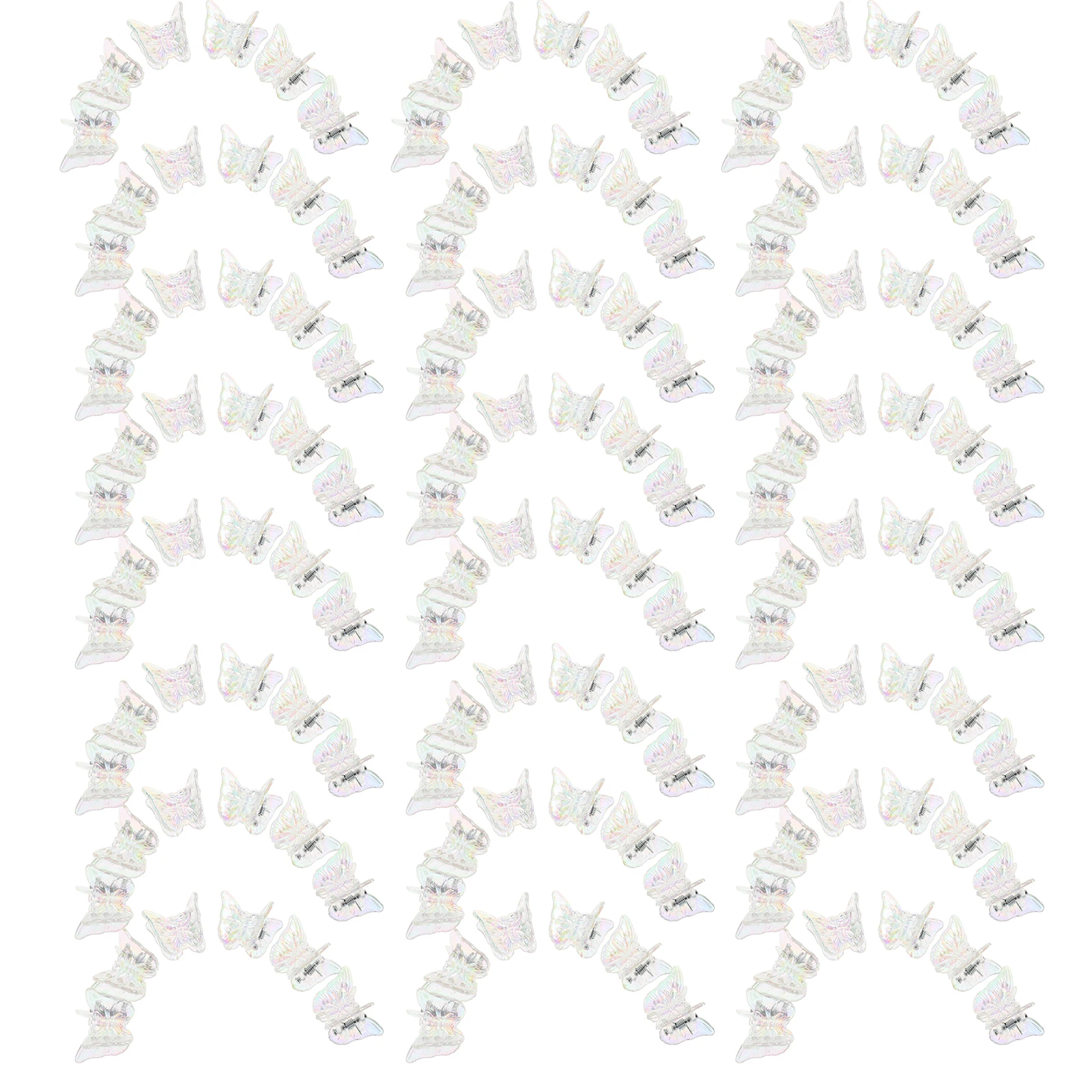 

100pcs Butterfly Claw Clips Transparent Lightweight Accessories For Women Girls Secure Grip Small Hair Clamps Daily Outings