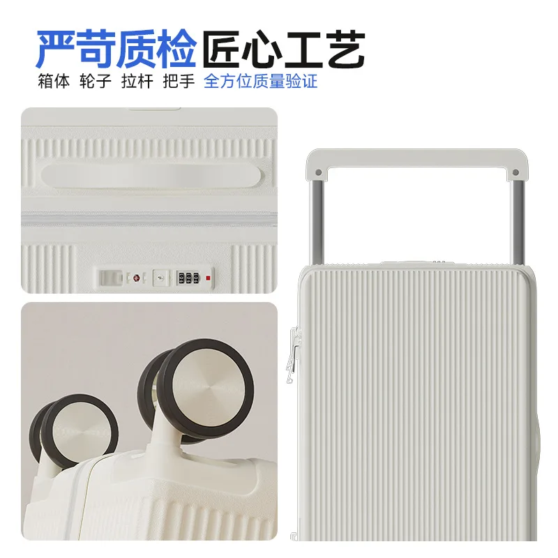 Wide trolley suitcase 20-inch small boarding case 24-inch large-capacity side-opening trolley suitcase