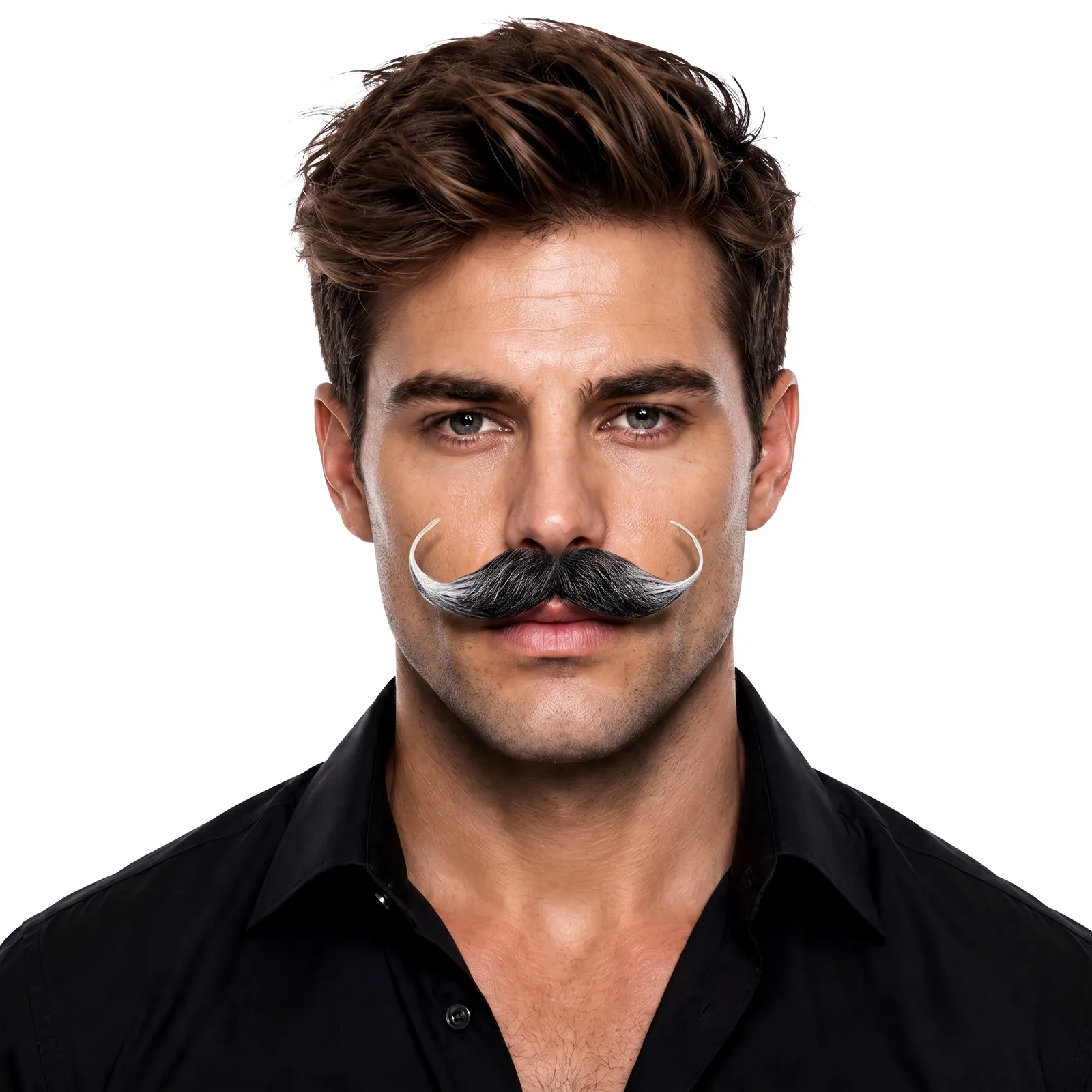 3Pcs False Beard Fake Mustache Realistic Cloth Material Cosplay Halloween Party Performance Prop Fake Beard for Men