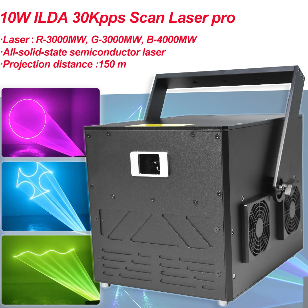 10W Ilda 30Kpps Scan Laser Pro Light Disco Stage Effecten Verlichting Bruiloft Verjaardag Party Dj DMX512 Projector Rgb laser Lichten