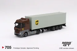 MINI GT 1:64 Actros w/ 40 Ft Container UPS Model Car