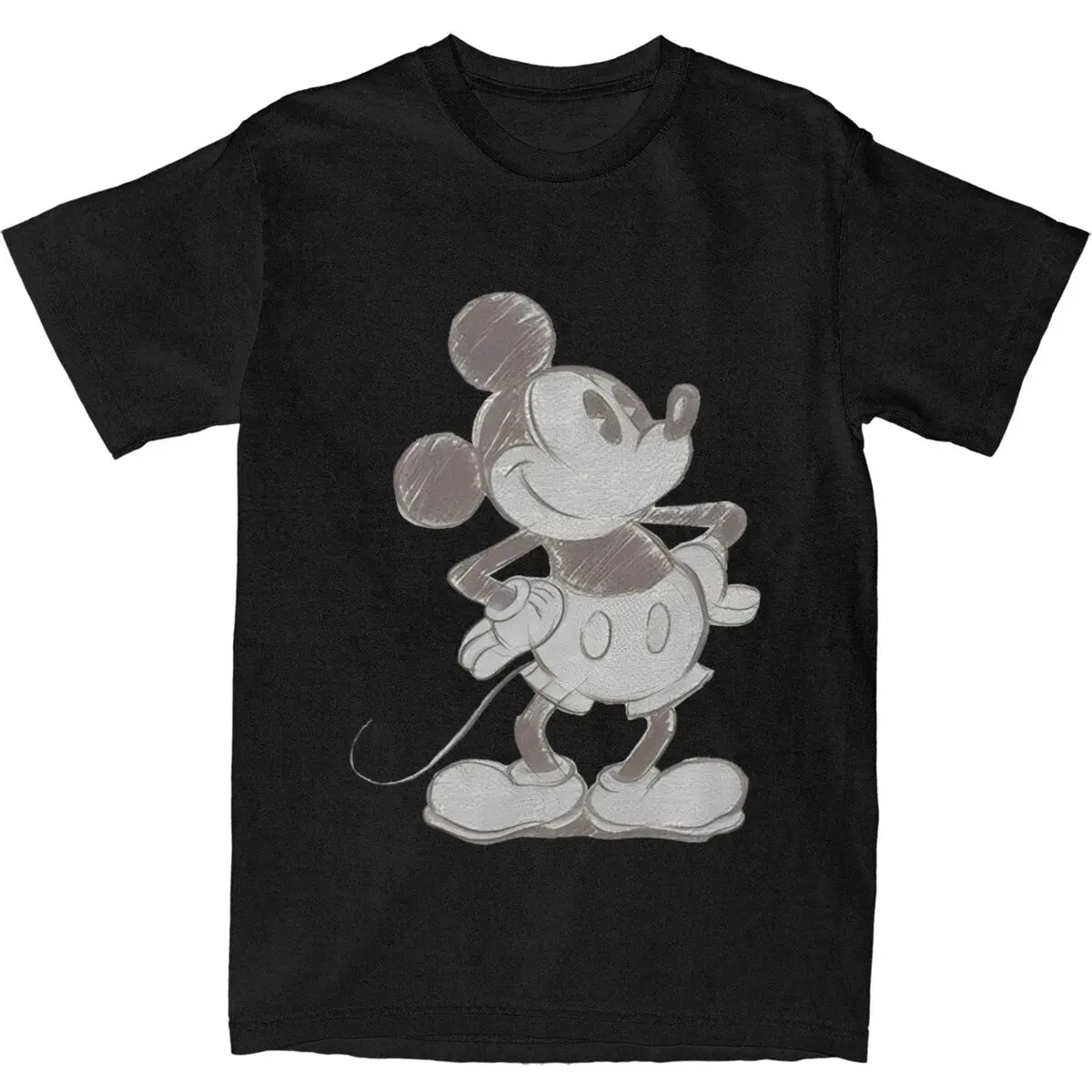 Mickey And Friends Mickey Mouse Circle T Shirt Casual T-Shirts Cotton Leisure Tee Shirt For Mens Short Sleeve Custom DIY Tops