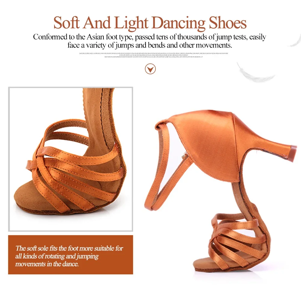 Zapatos de baile de Tango/salón de baile latino para mujer de 5cm/7cm, zapatos de baile profesionales de Salsa con tacón para niñas y mujeres