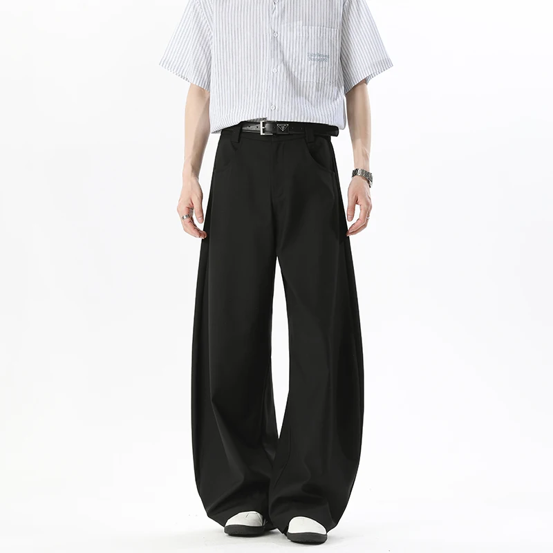 

Black Suit Pants Men Fashion Society Mens Dress Pants Korean Loose Wide Leg Pants Mens Office Formal Trousers Large Size 5XL