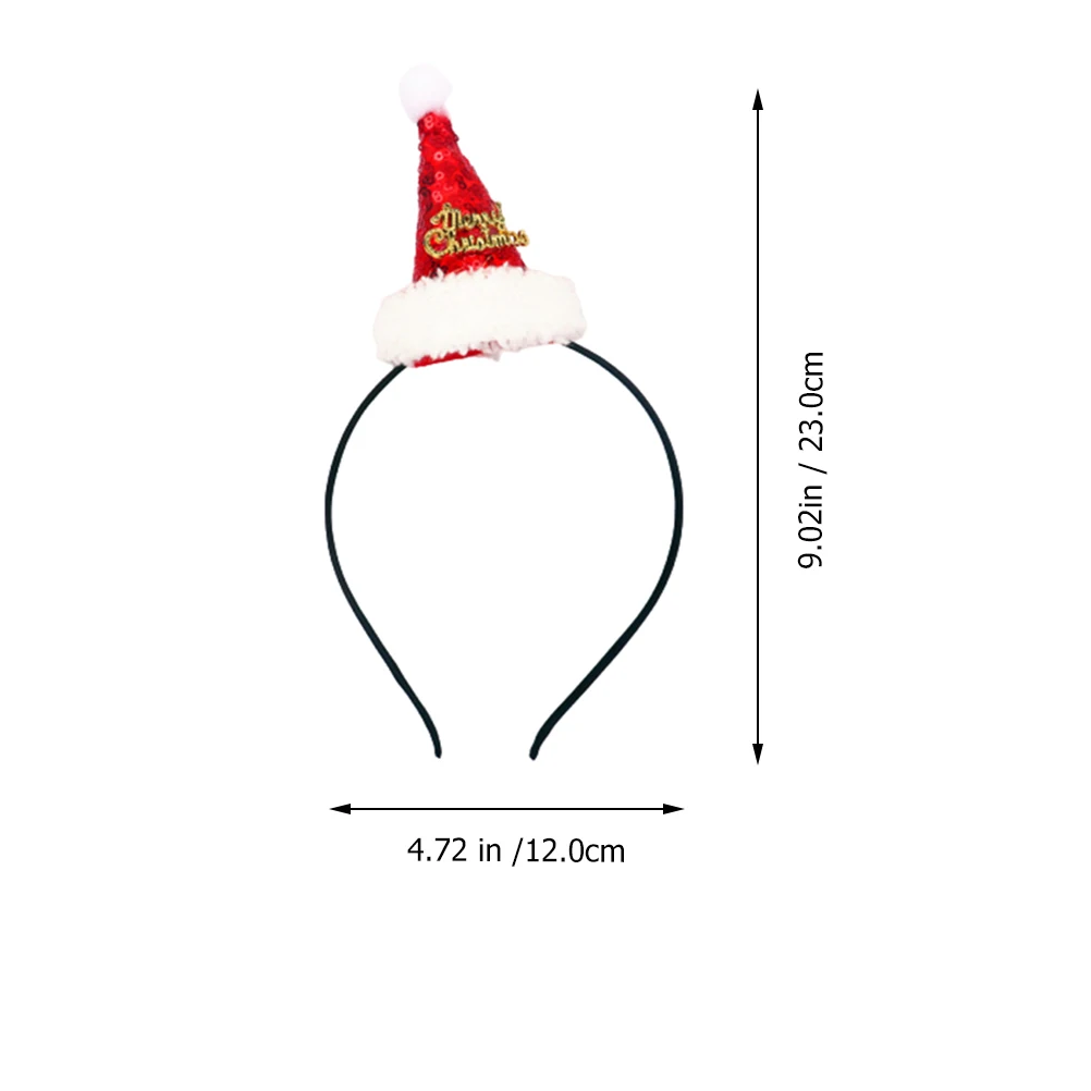 

2Pcs Christmas Sequin HatHeadb Lightweight Materials PhotoProps HairDecoration FestivalHeadwear Party Cosplay Sweet