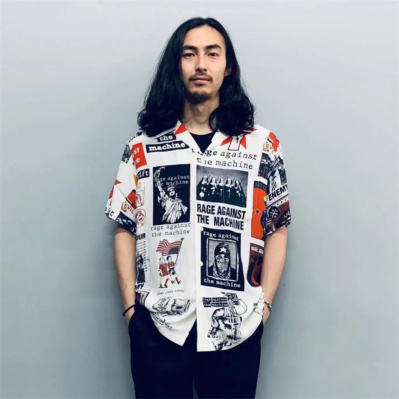 

WAO MARIA RAGE против HINE Hawaii ort Sve irt Плакат с принтом Свободный крой круглый Ne Casual Summer irt