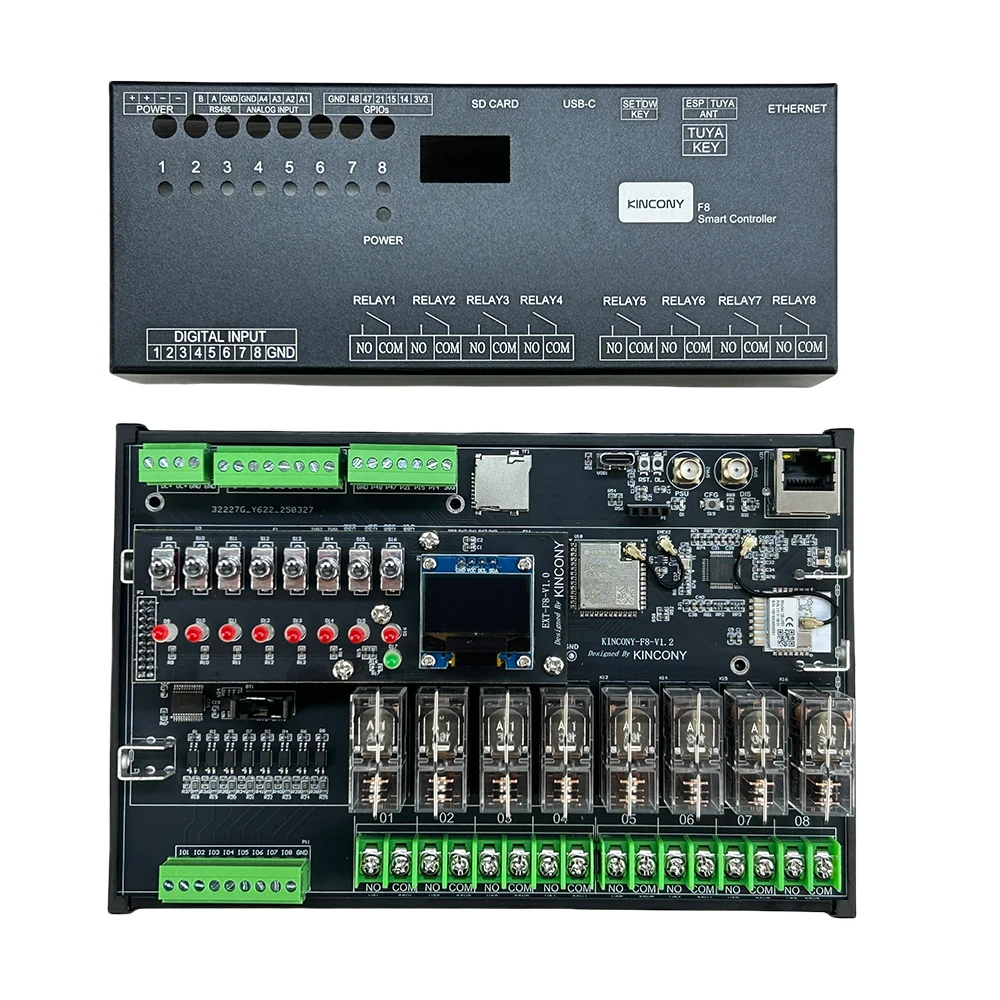 Умный контроллер KinCony F8 ESP32 с поддержкой домашнего помощника от MQTT