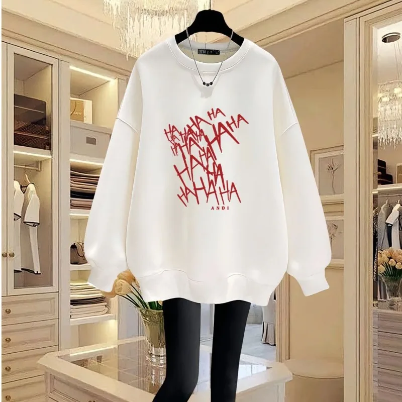 

Autumn Vintage Y2k Chic Basics Hoodies Loose Casual Long Sleeve Top Pullovers Women Letter Printed Sweatshirts