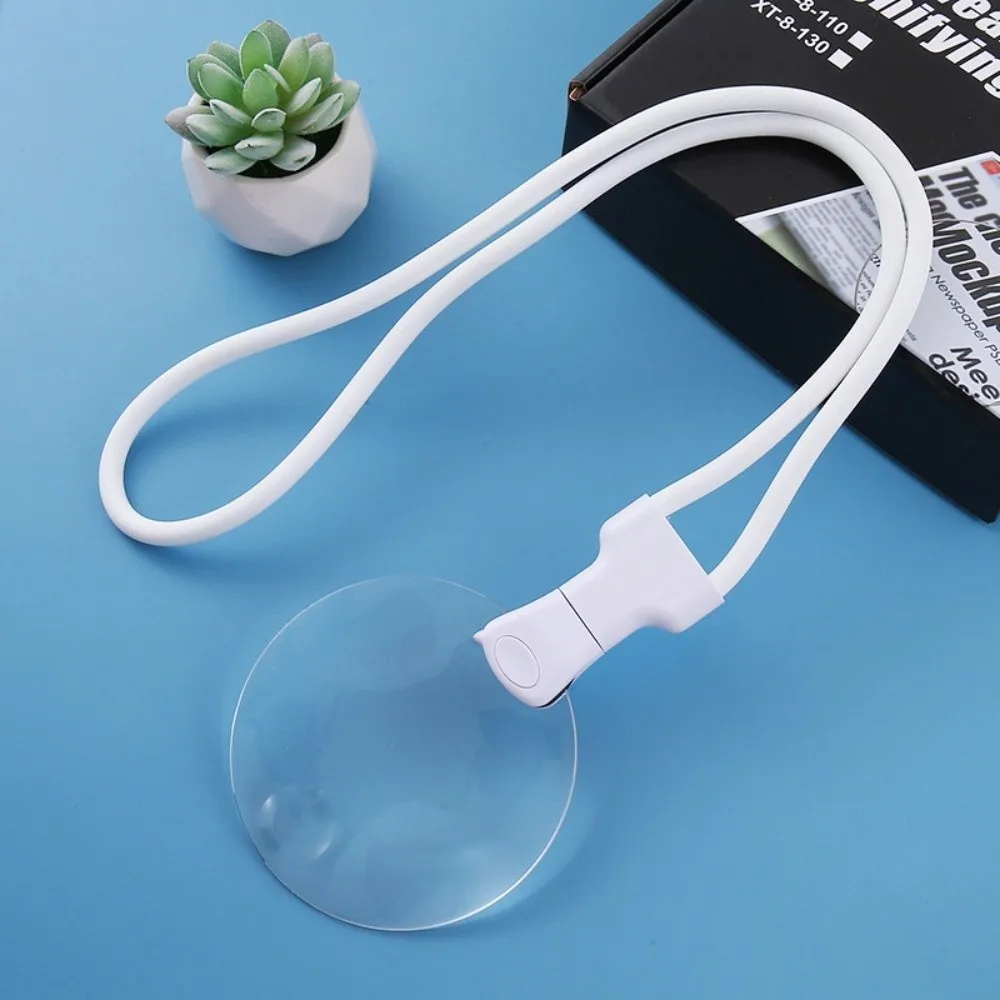 Detailed Working Hands Free Magnifying Glass Durable 5X 10X Neck Magnifier Adjustable Portable Reading Magnifier Inspection
