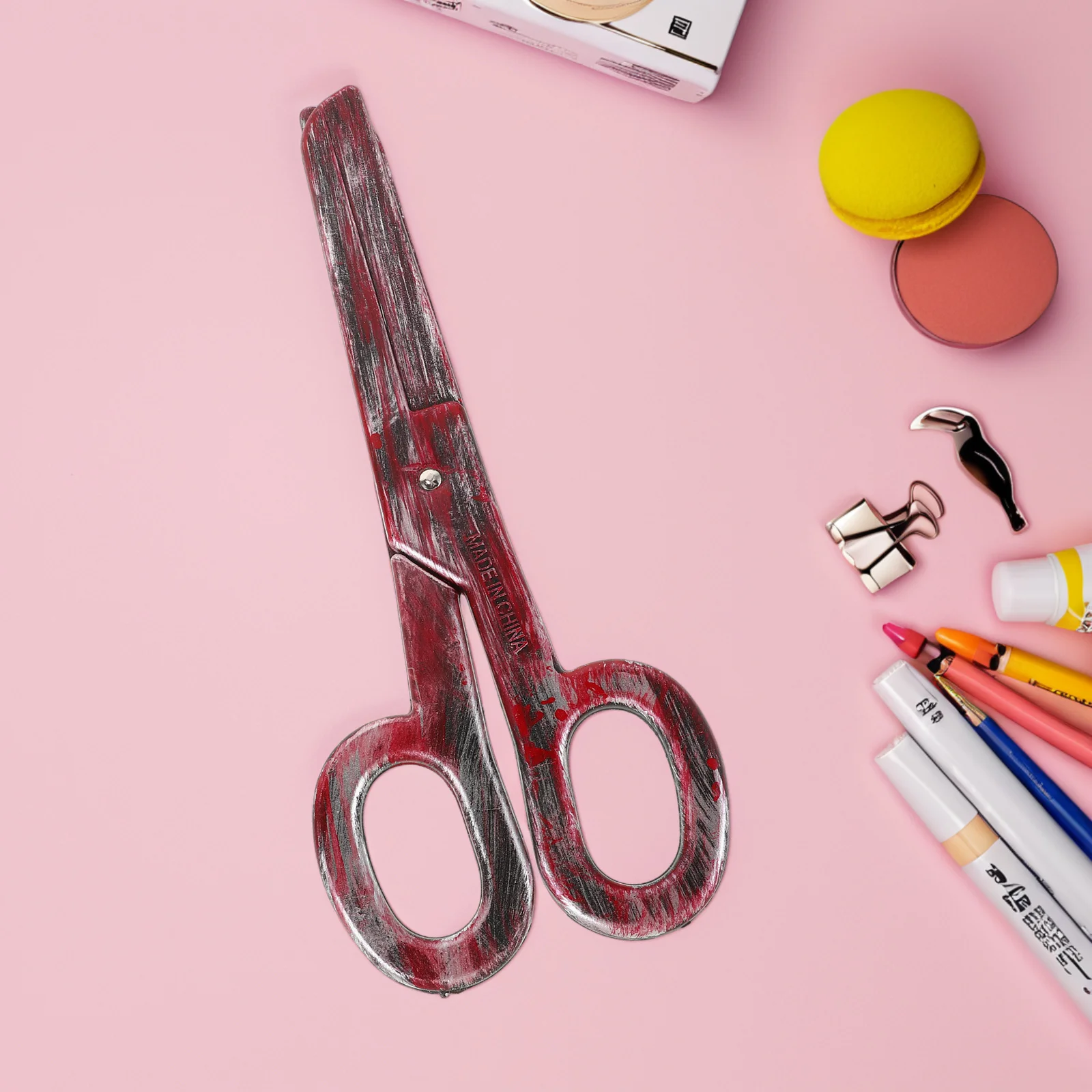 대형 플라스틱 광대 가위 소품 사실적인 디자인 생생한 색상 연극 공연 의상 파티 메이크업 이벤트