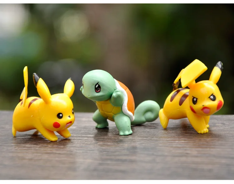 Scatola Sorpresa con Piccole Figure Pokémon all'Ingrosso, Psyduck Pikachu Squirtle, Bambole Anime Kawaii, Ornamento da Scrivania