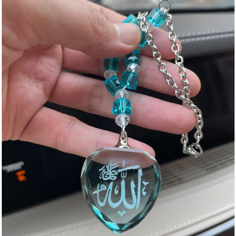 Islam blue beads Allah crystal car hanging car pendant