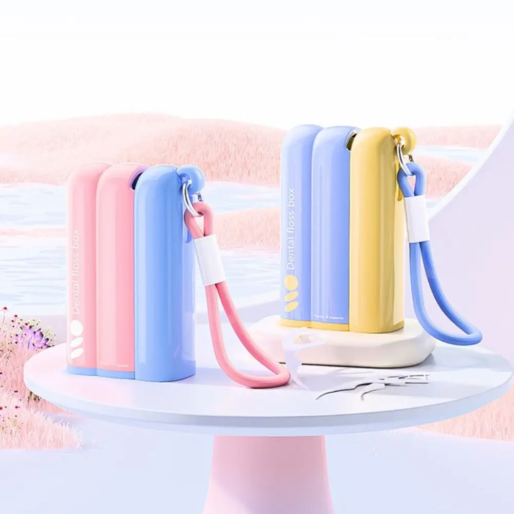 Creativity Automatic Pop Dental Floss Box Dustproof Portable Mini Teeth Stick Case Refillable Reusable Floss Stick Organizer